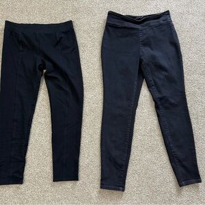 INC black pull on jeans and black anklet leggings. Size 8